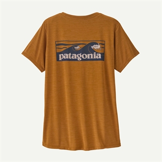 Patagonia Womens Cap Cool Daily Shirt - Boardshort Logo cinnamon brown